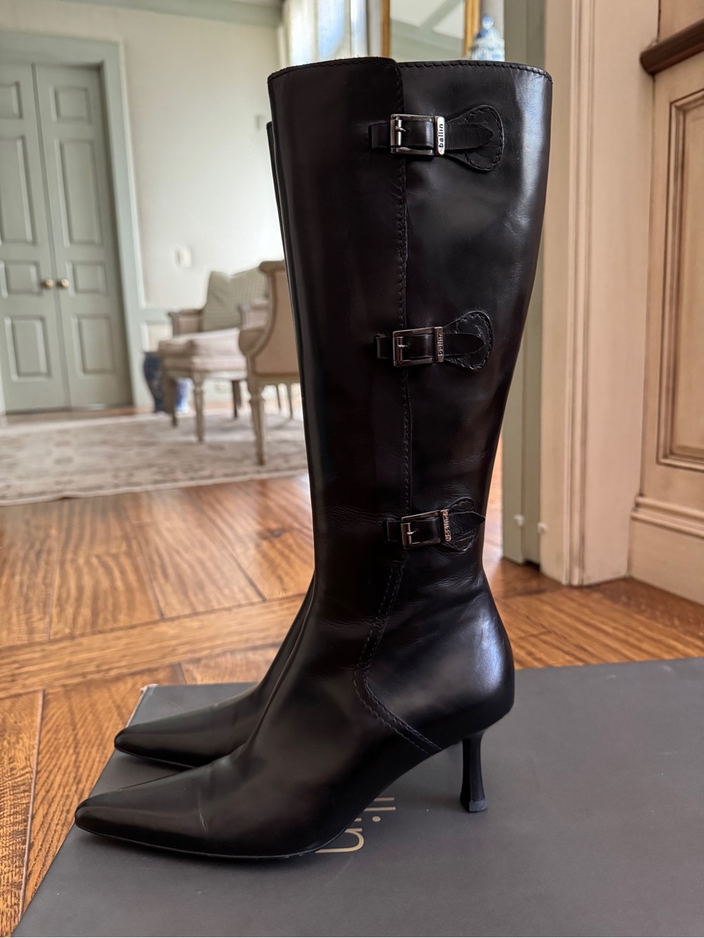 BALLIN BLACK KNEE HIGH BOOTS